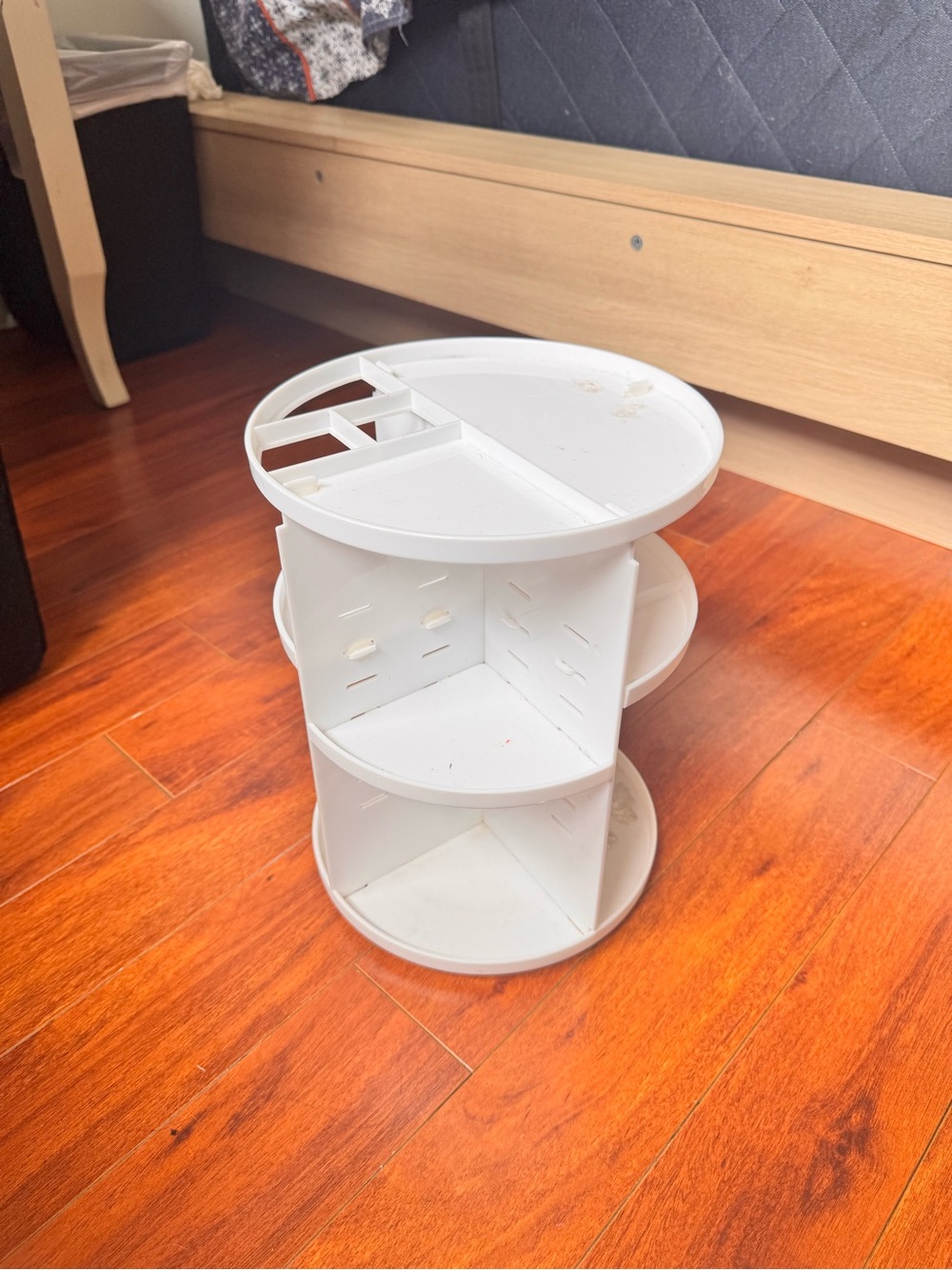 White Rotating Multi-Tier Makeup/Skincare Organizer - Storage & Organization